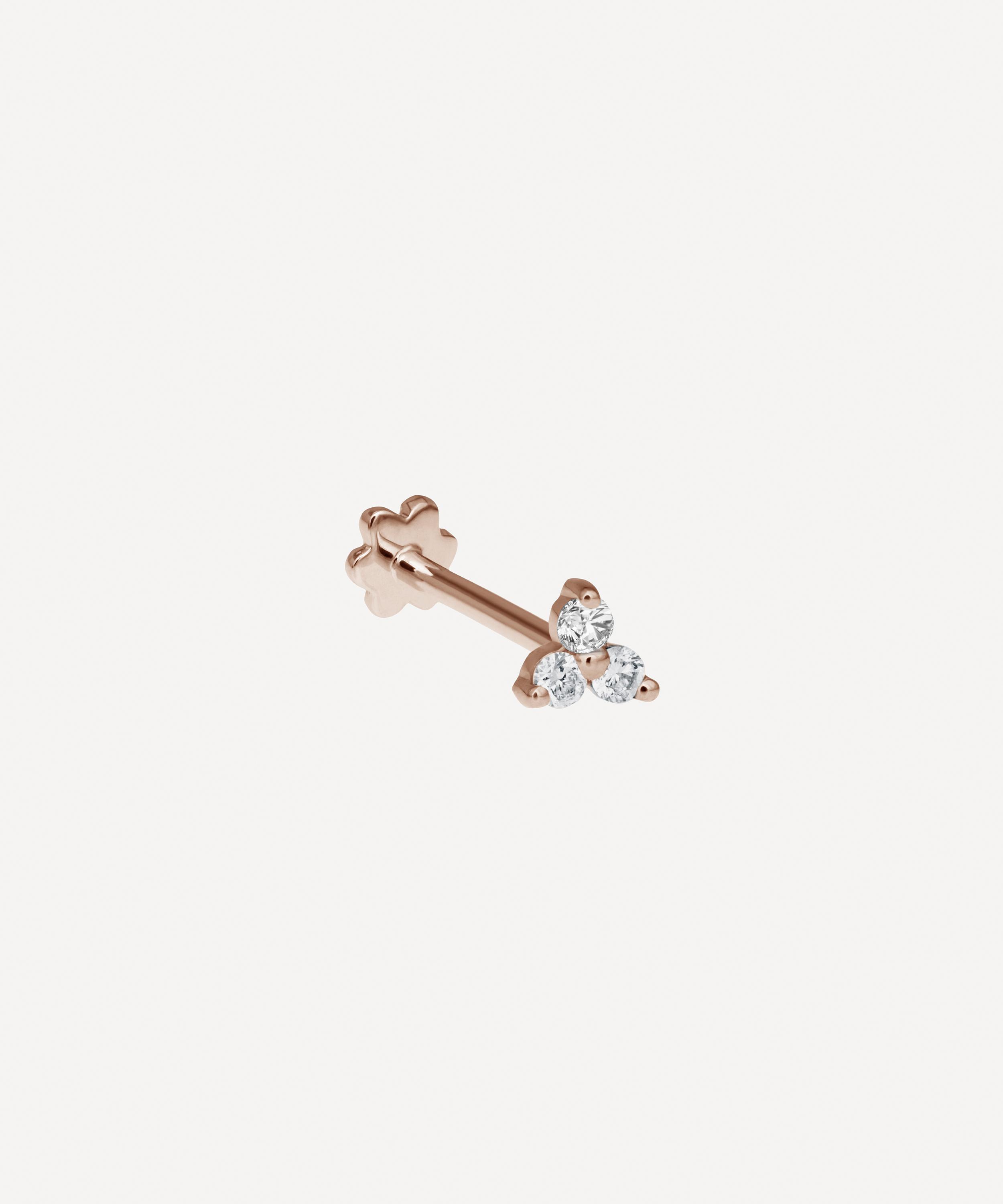 Maria Tash - 18ct 3mm Diamond Trinity Threaded Stud Earring image number 0