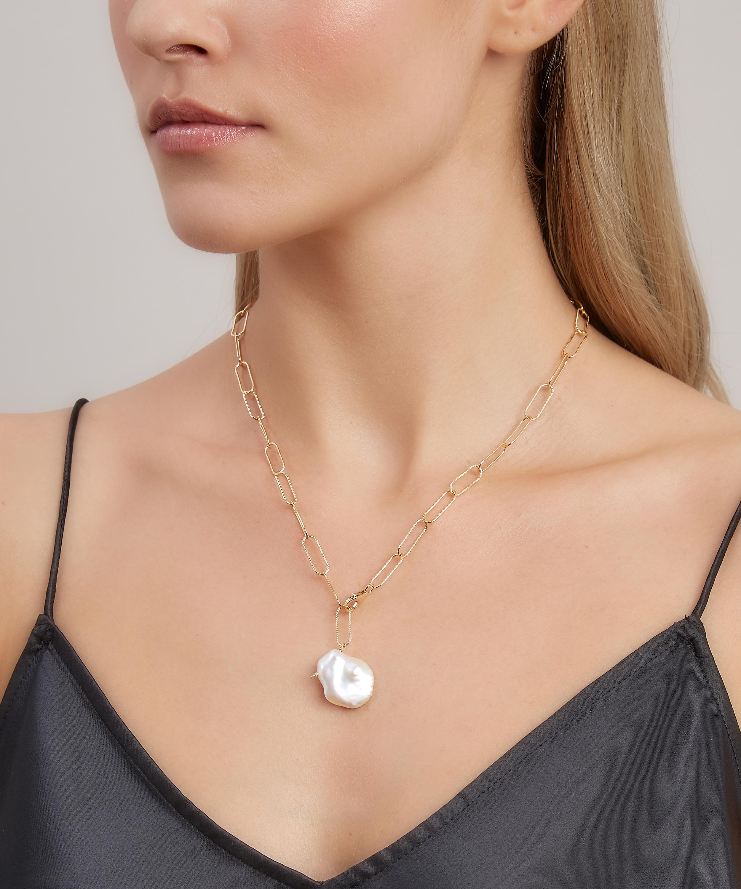 Baroque pearl hot sale pendant gold