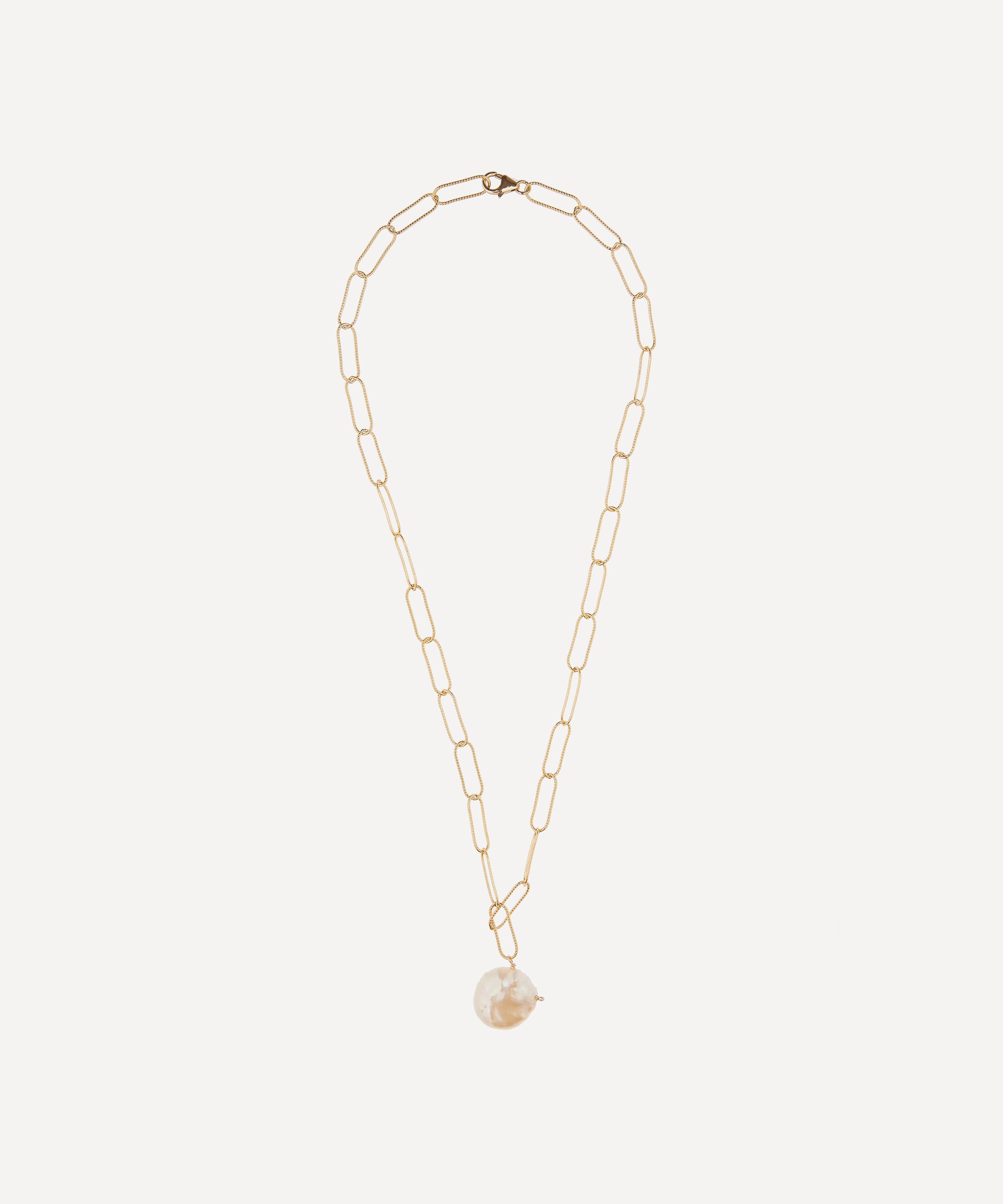 SHEA recycled crystal pendant necklace gold-plated