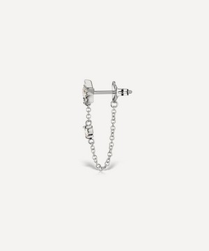 Maria Tash - 18ct 5.5mm Diamond Star and Triangle Chain Wrap Stud Earring image number 2
