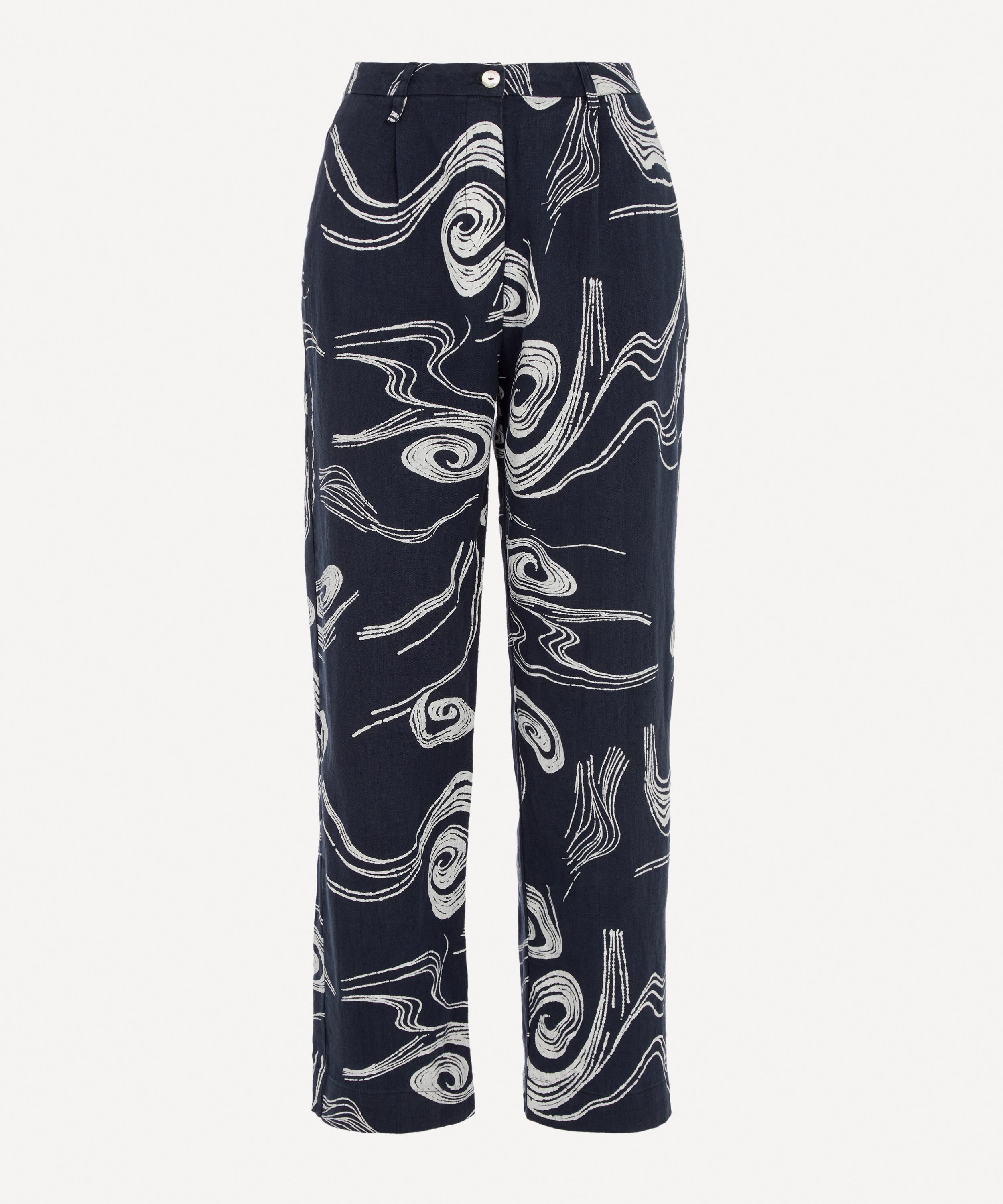 high waisted black linen trousers