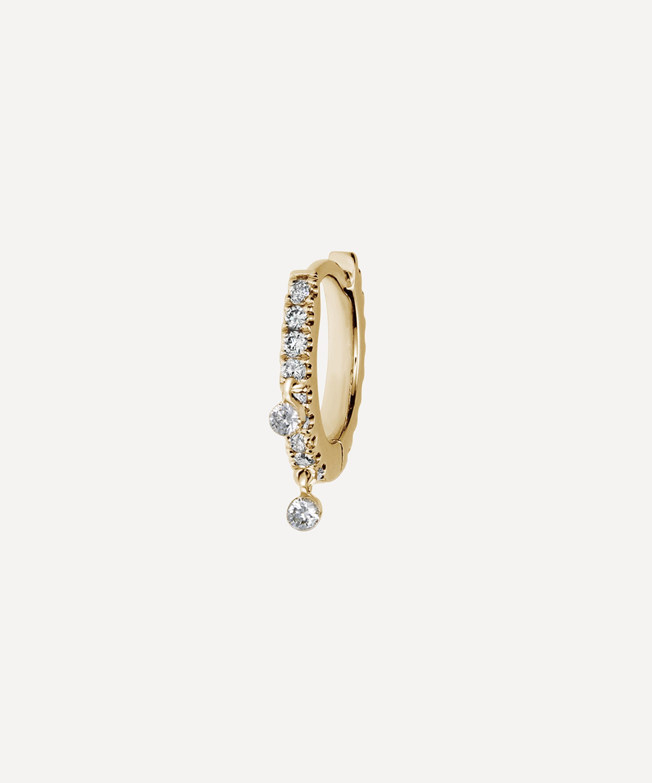 Maria Tash - 18ct 6.5mm Diamond Eternity Double Dangle Hoop Earring image number 0