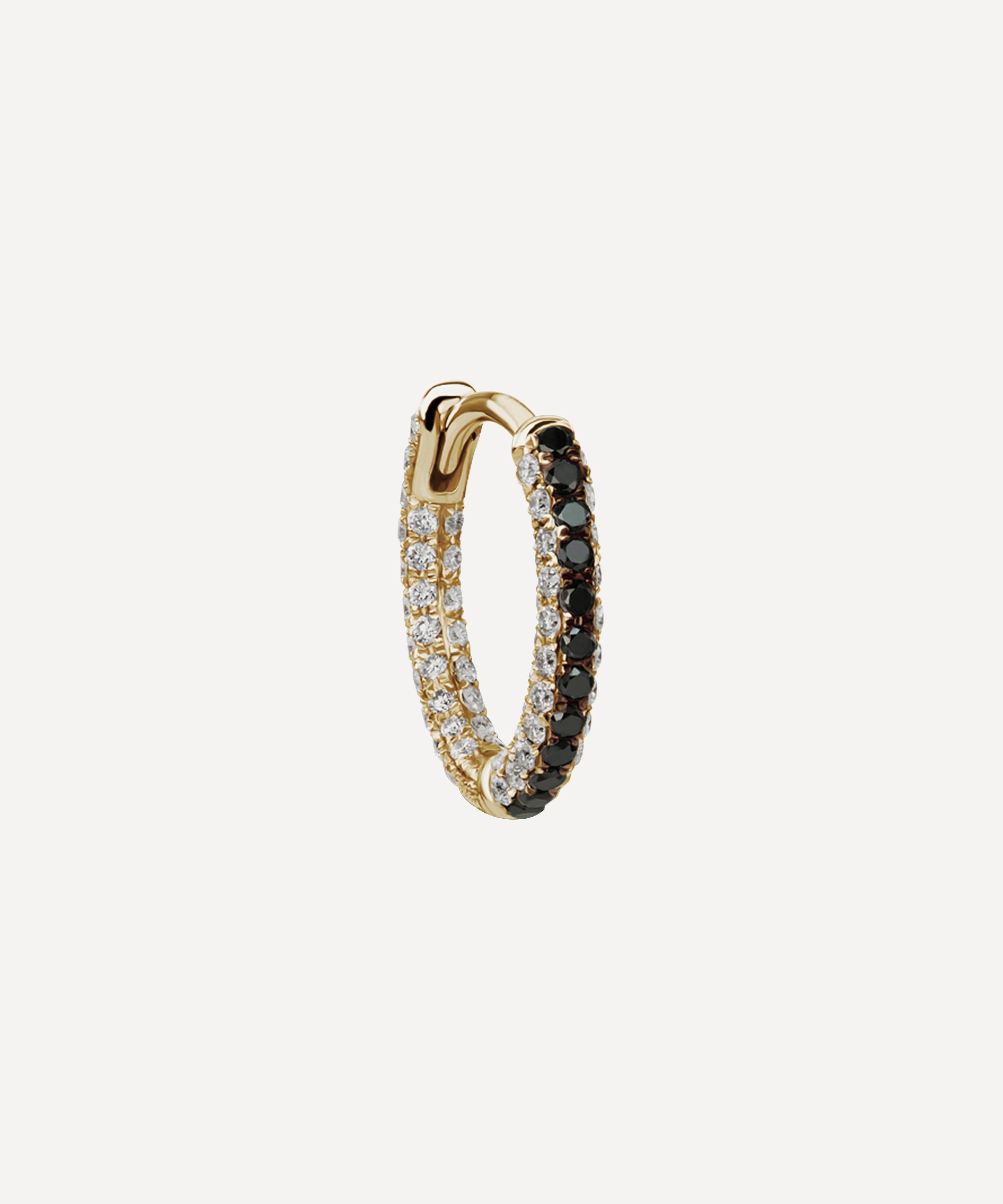 Maria Tash - 5/16" Black Diamond Five Row Pavé Hoop Earring image number 0