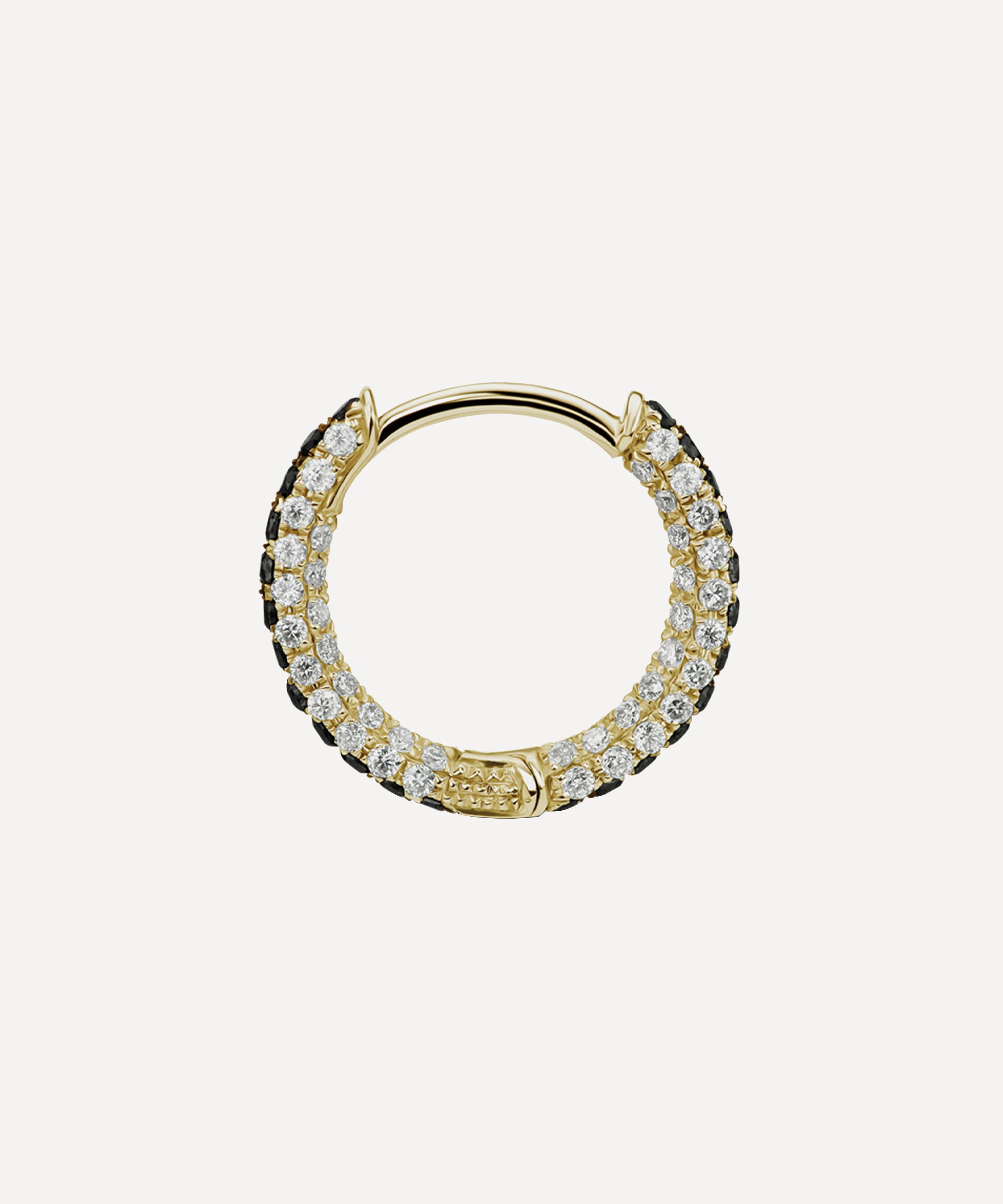 Maria Tash - 5/16" Black Diamond Five Row Pavé Hoop Earring image number 1