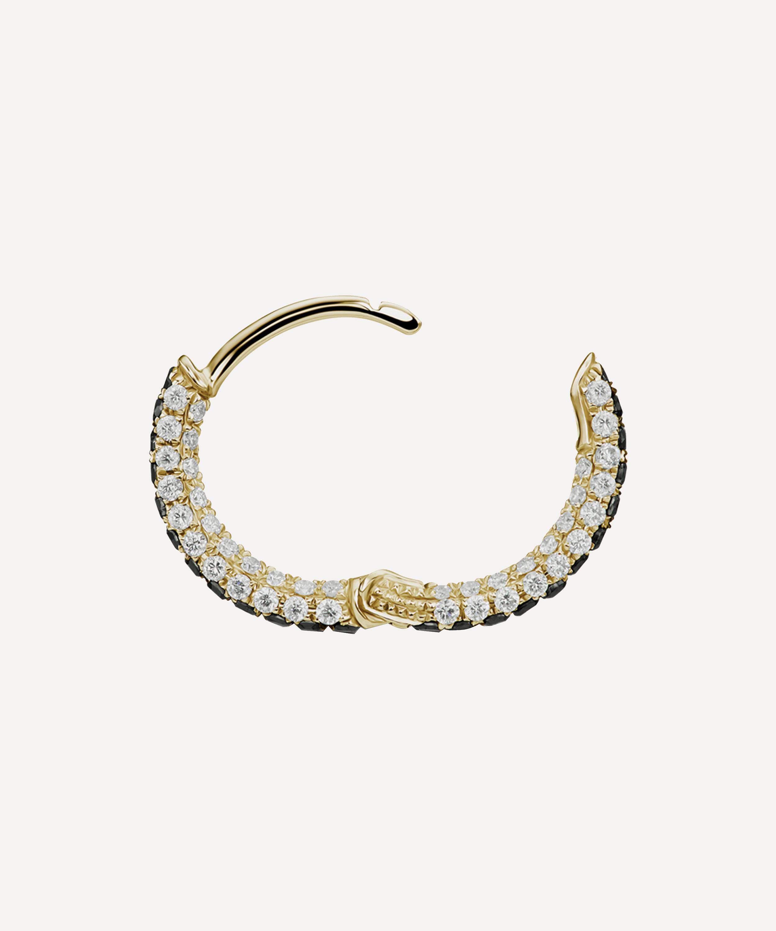 Maria Tash - 5/16" Black Diamond Five Row Pavé Hoop Earring image number 2