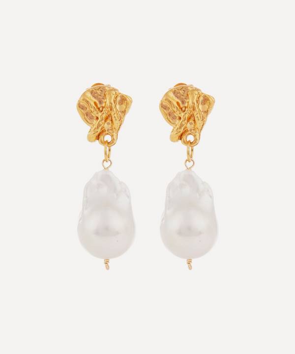 Alighieri - Gold-Plated The Fragment of Light Baroque Pearl Drop Earrings image number 0