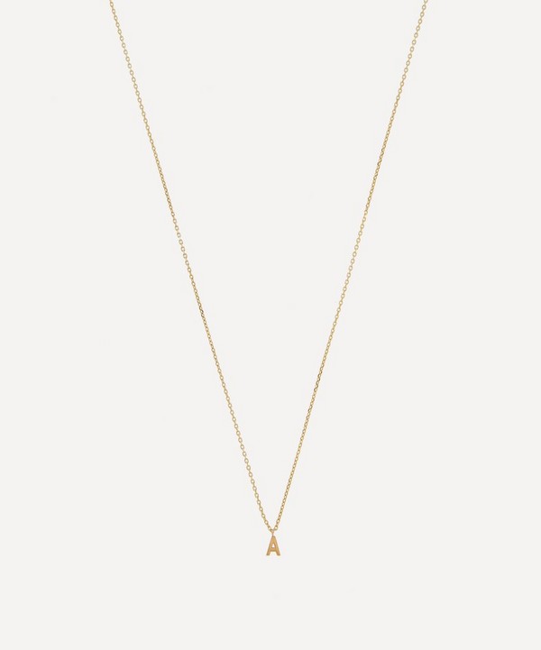 AURUM + GREY - 9ct Gold A Initial Pendant Necklace image number null