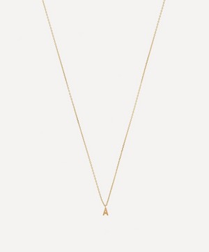 AURUM + GREY - 9ct Gold A Initial Pendant Necklace image number 0