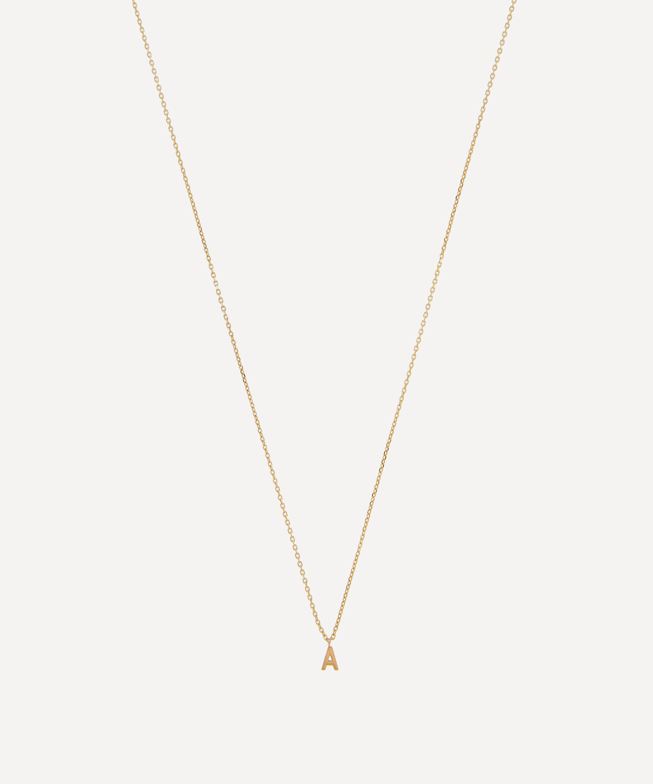 AURUM + GREY - 9ct Gold A Initial Pendant Necklace