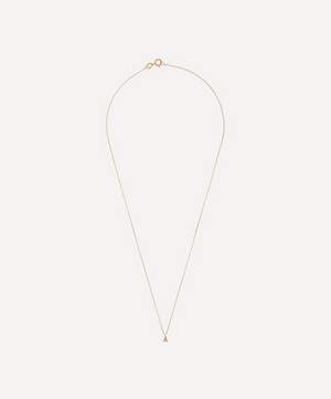AURUM + GREY - 9ct Gold A Initial Pendant Necklace image number 2