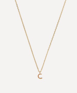 AURUM + GREY - 9ct Gold C Initial Pendant Necklace image number 0
