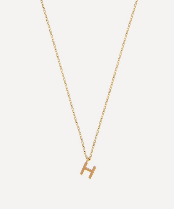 AURUM + GREY - 9ct Gold H Initial Pendant Necklace