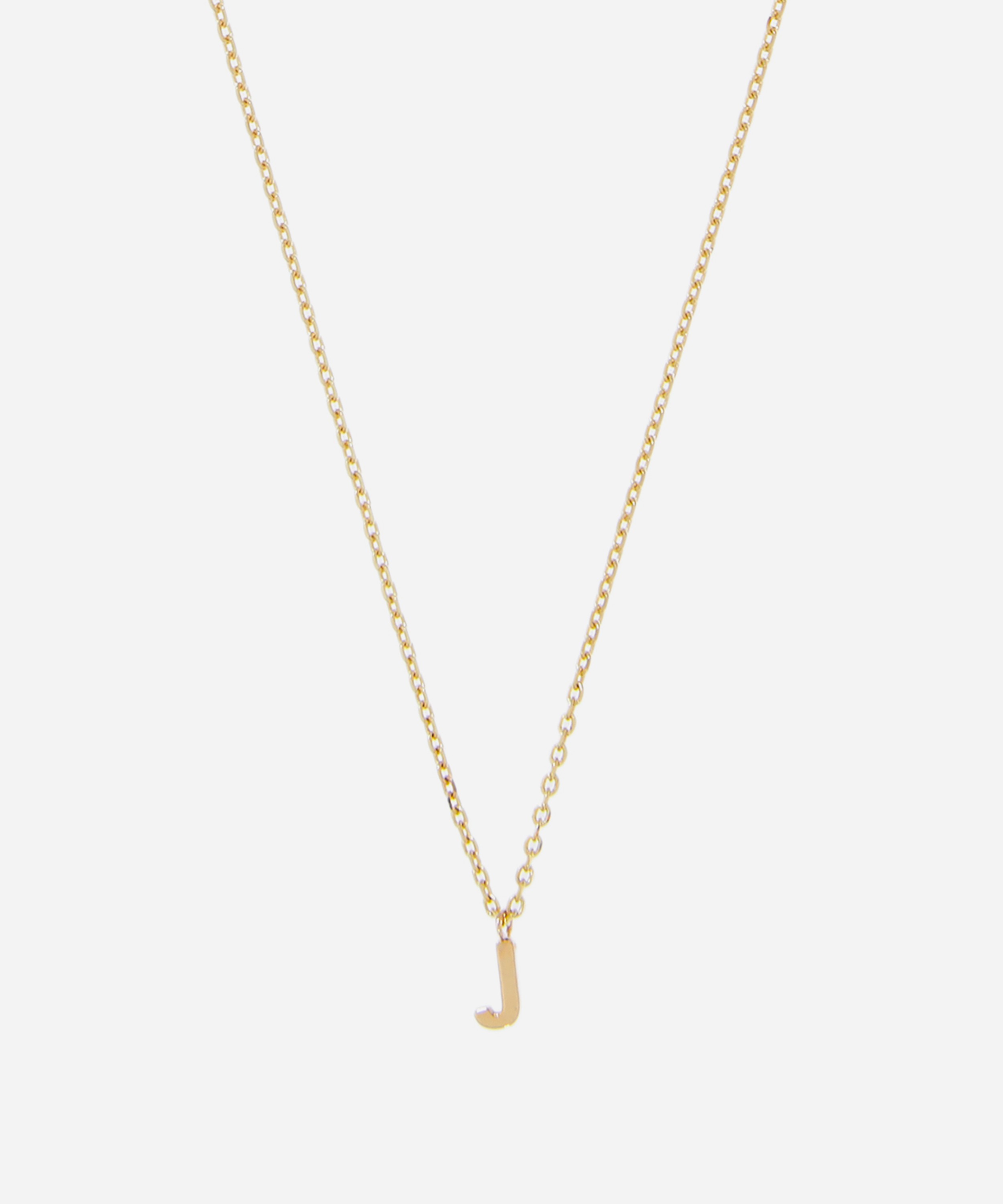 AURUM + GREY - 9ct Gold J Initial Pendant Necklace image number 0