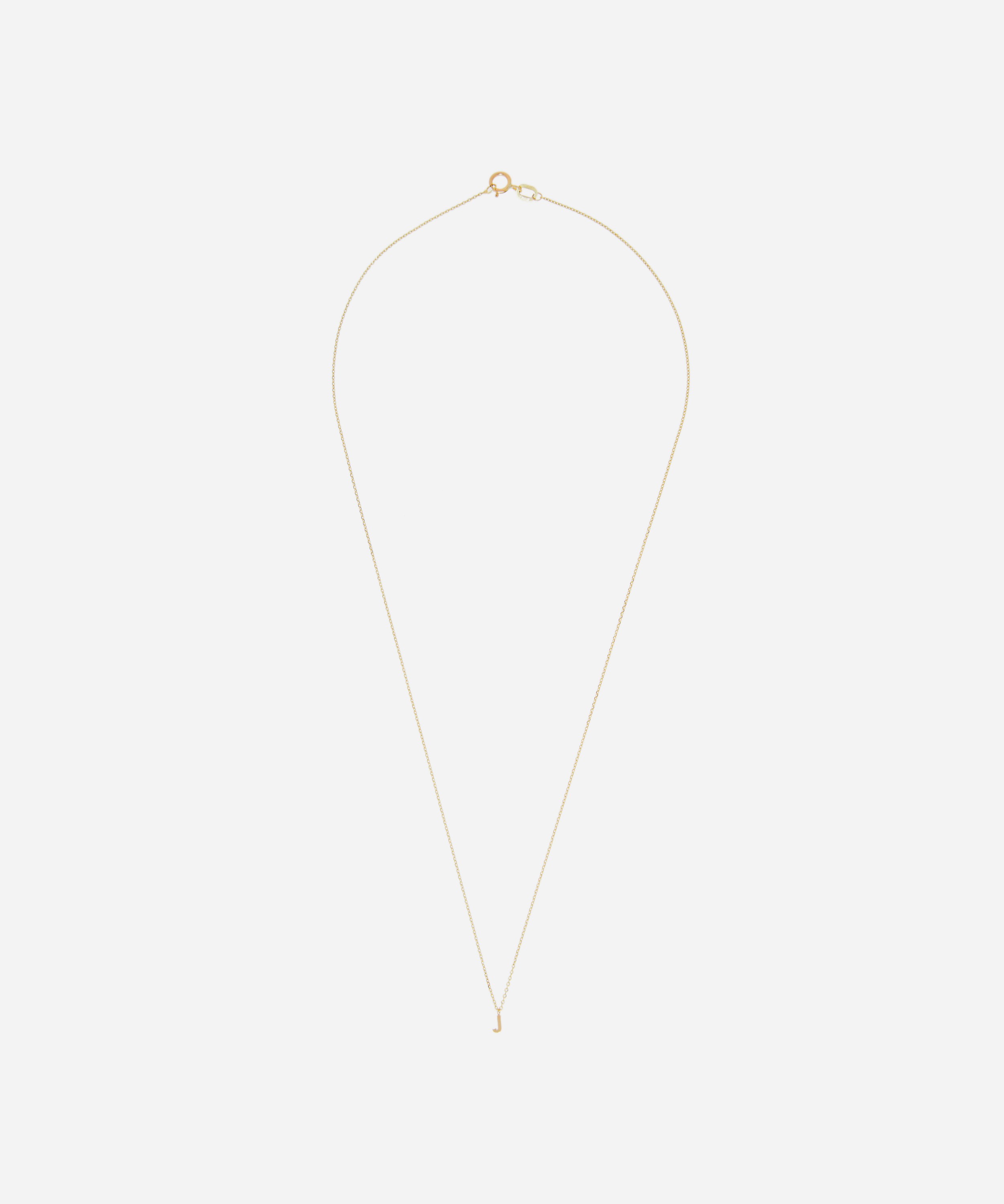 AURUM + GREY - 9ct Gold J Initial Pendant Necklace image number 2