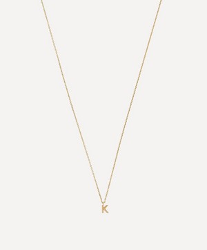 AURUM + GREY - 9ct Gold K Initial Pendant Necklace image number 0