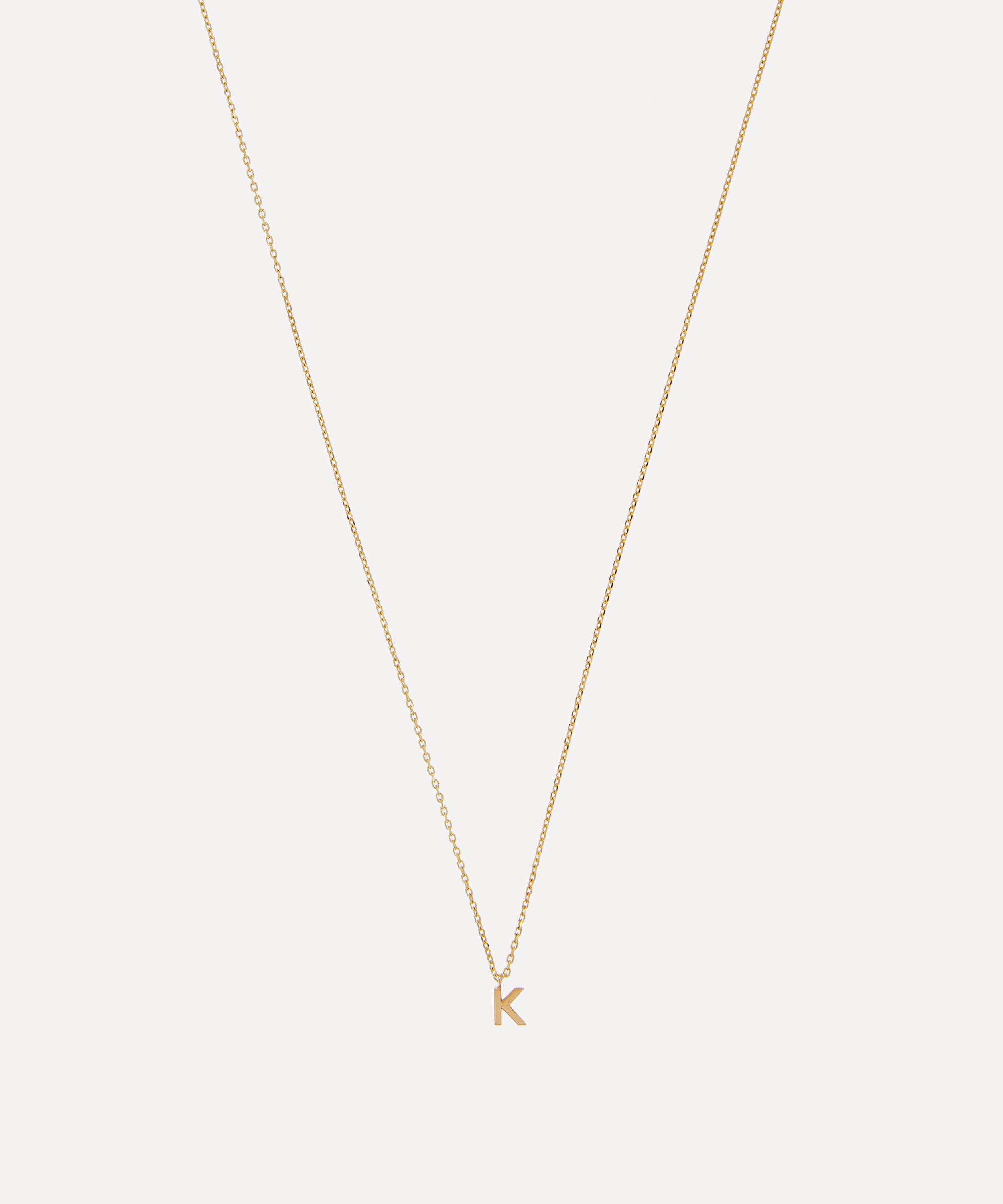 AURUM + GREY - 9ct Gold K Initial Pendant Necklace image number 0