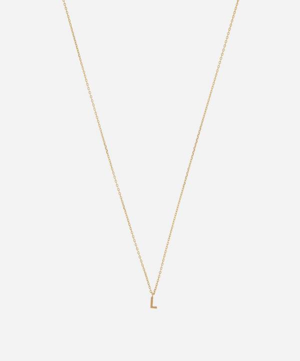 AURUM + GREY - 9ct Gold L Initial Pendant Necklace