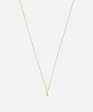 AURUM + GREY - 9ct Gold L Initial Pendant Necklace image number 0