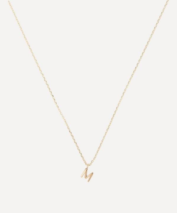 AURUM + GREY - 9ct Gold M Initial Pendant Necklace image number 0