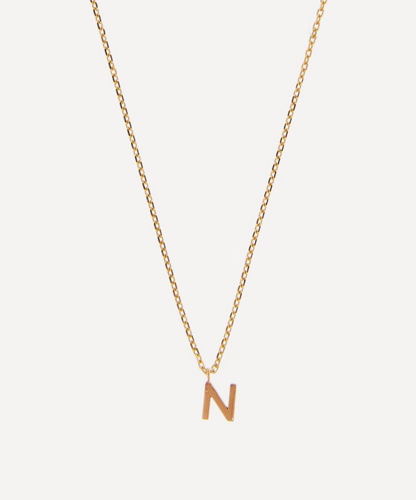 AURUM + GREY - 9ct Gold N Initial Pendant Necklace image number null