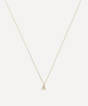 AURUM + GREY - 9ct Gold A Diamond Initial Pendant Necklace image number 0