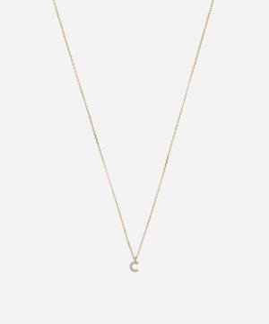 AURUM + GREY - 9ct Gold C Diamond Initial Pendant Necklace image number 0