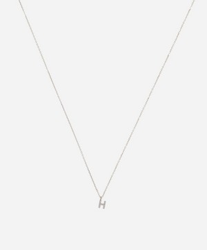 AURUM + GREY - 9ct Gold H Diamond Initial Pendant Necklace image number 0