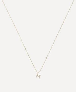 AURUM + GREY - 9ct Gold M Diamond Initial Pendant Necklace image number 0