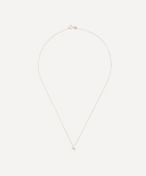 AURUM + GREY - 9ct Gold M Diamond Initial Pendant Necklace image number 2