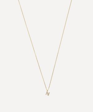 AURUM + GREY - 9ct Gold N Diamond Initial Pendant Necklace image number 0