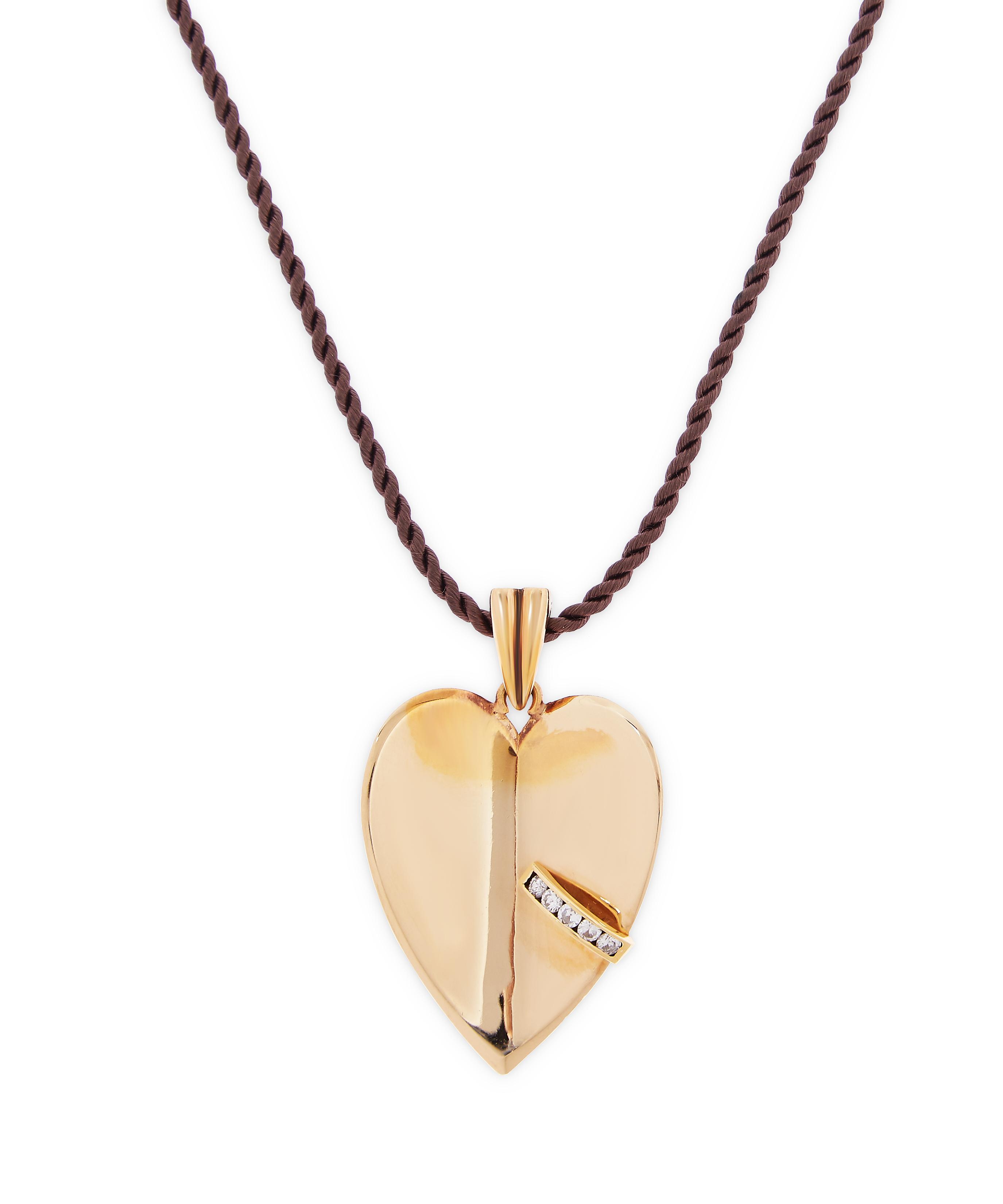 Kojis - Gold Diamond Heart Pendant Necklace image number 0
