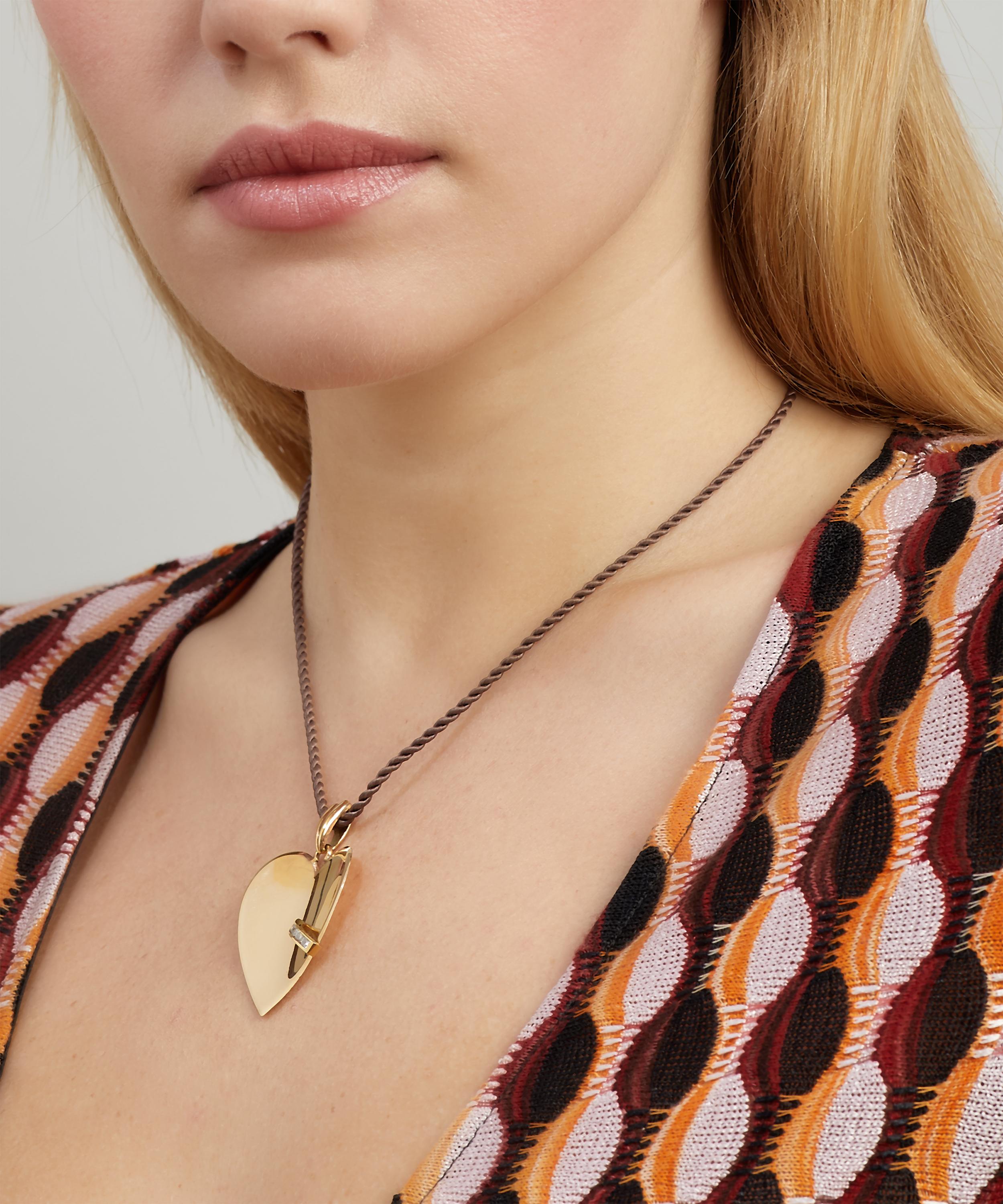 Kojis - Gold Diamond Heart Pendant Necklace image number 1
