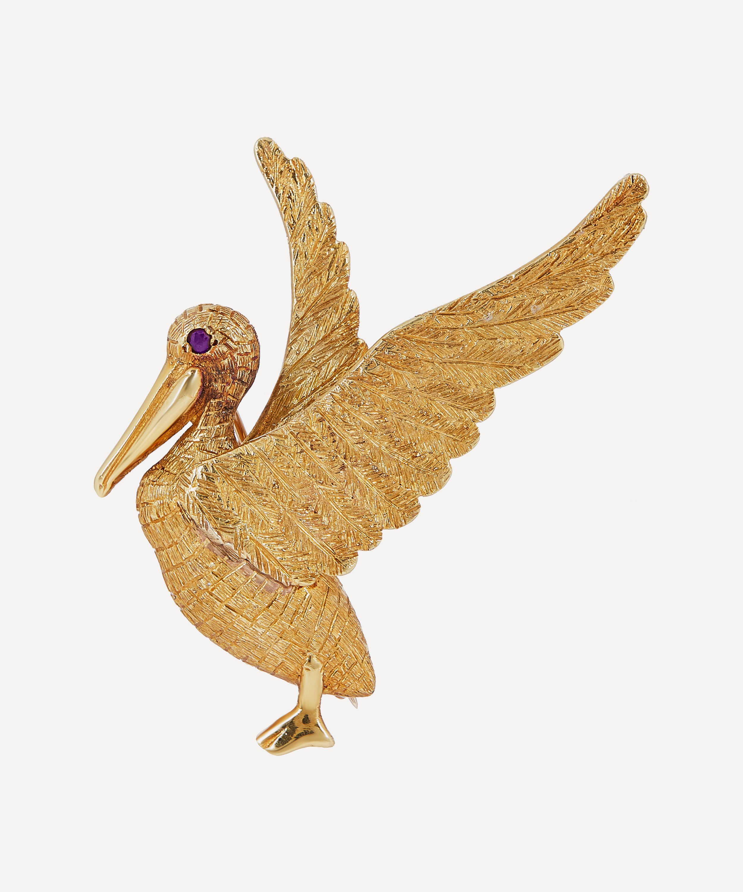 Kojis - 18ct Gold Ruby Pelican Brooch image number null