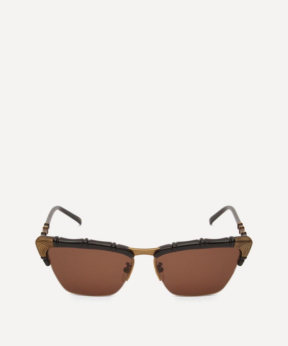 Gucci Bamboo-effect Cat-eye Sunglasses In Black