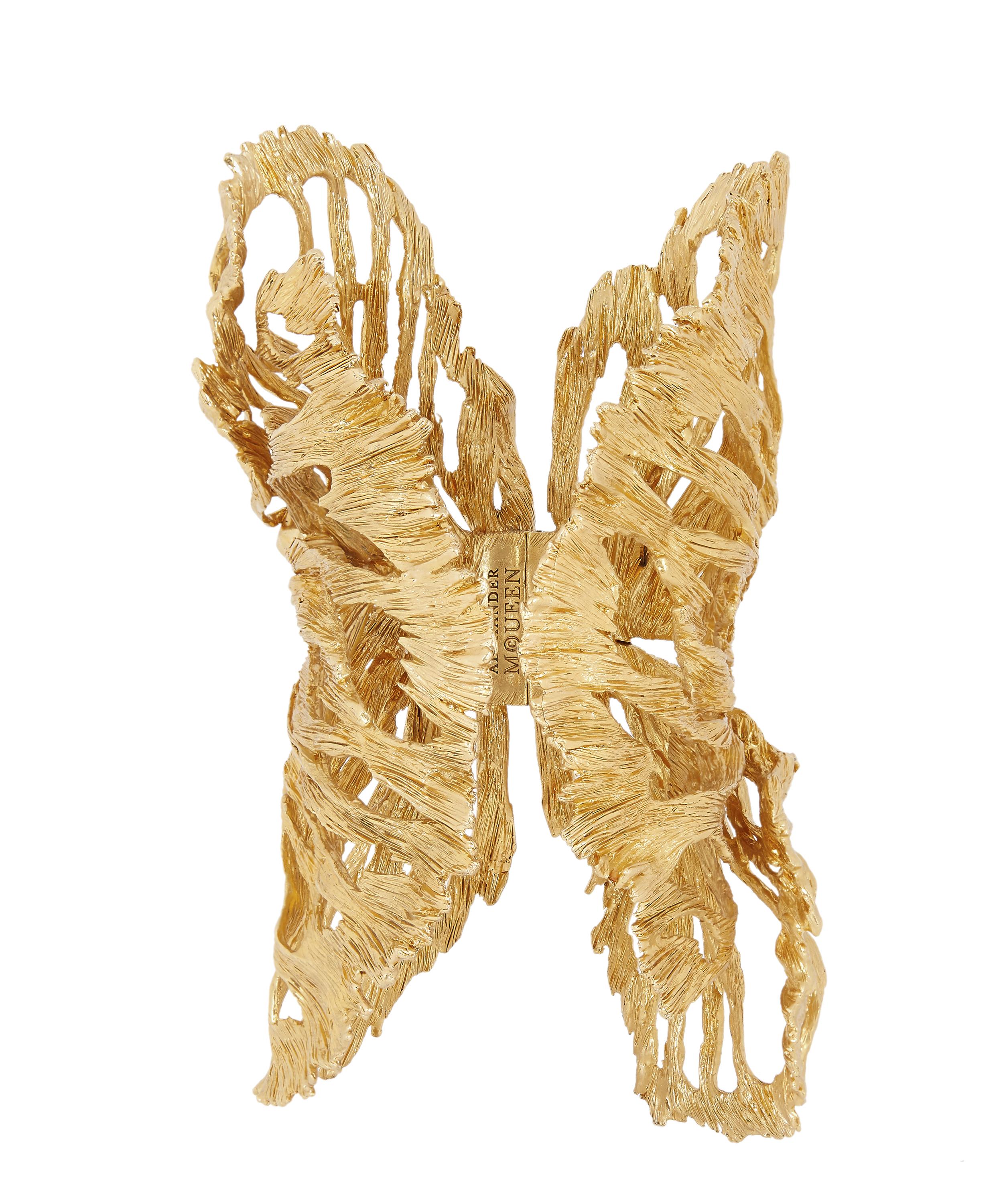 Designer Vintage - Turn of the Century Alexander McQueen Gilt Butterfly Cuff Bracelet image number 0