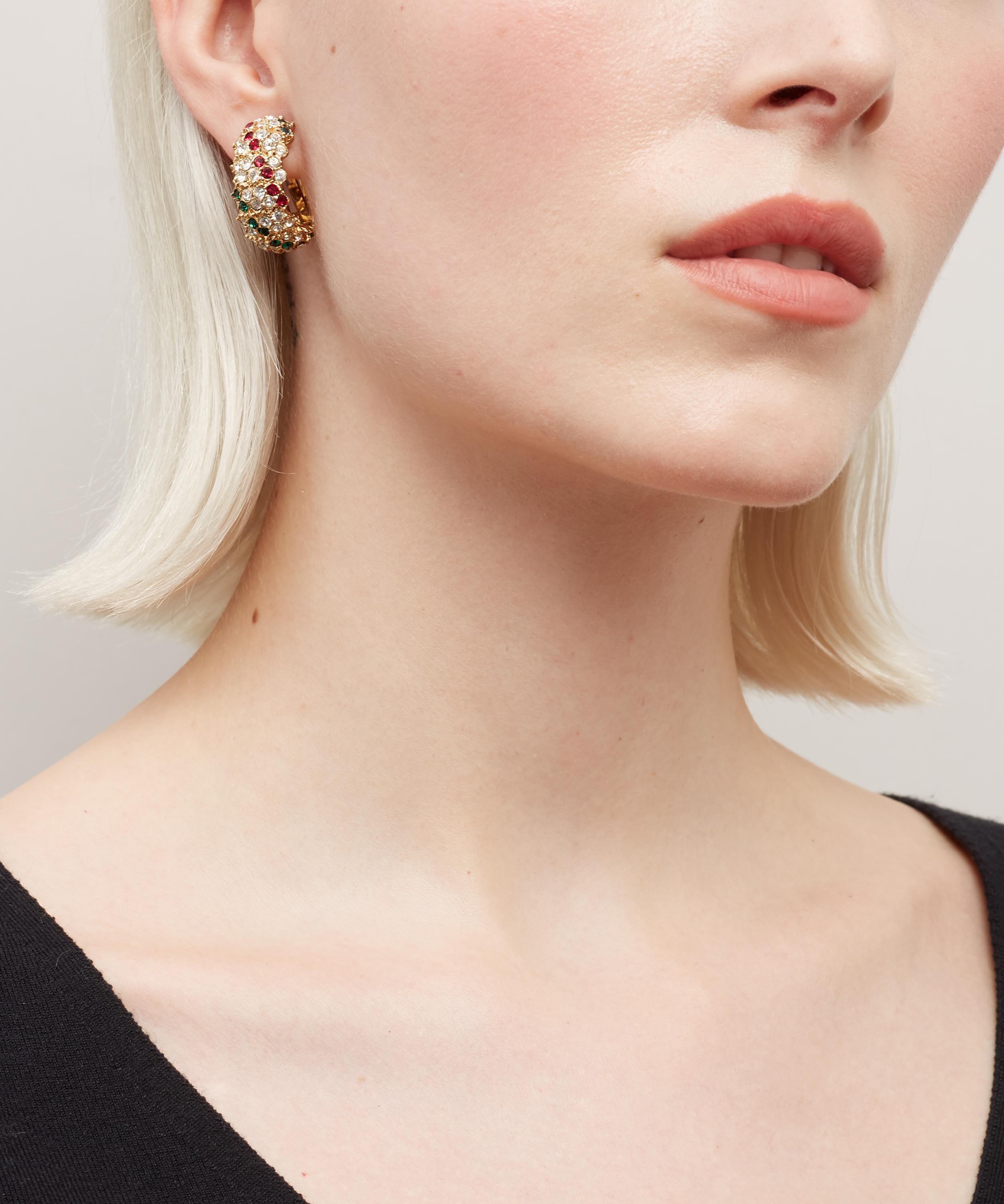 Designer Vintage - 1980s Attwood and Sawyer Gilt Faux Gemstone Clip-On Earrings image number 1