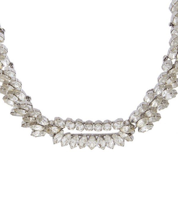 Designer Vintage - 1960s Christian Dior White Metal Faux Diamond Necklace image number null