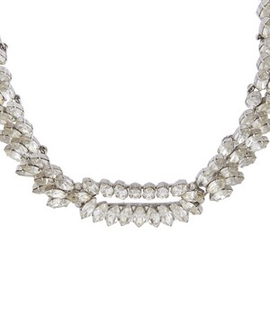 Designer Vintage - 1960s Christian Dior White Metal Faux Diamond Necklace image number 0