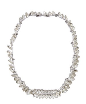 Designer Vintage - 1960s Christian Dior White Metal Faux Diamond Necklace image number 2