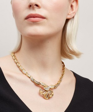 Designer Vintage - 1950s Gilt Faux Diamond Necklace image number 1