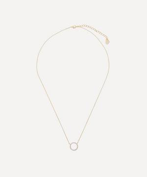 Gold-Plated Cubic Zirconia Circle Pendant Necklace