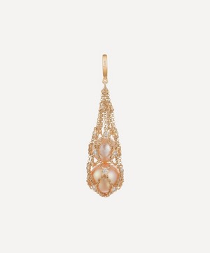 Annoushka - 18ct Gold Lattice Pearl and Diamond Net Pendant image number 0