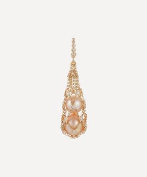 Annoushka - 18ct Gold Lattice Pearl and Diamond Net Pendant image number 2