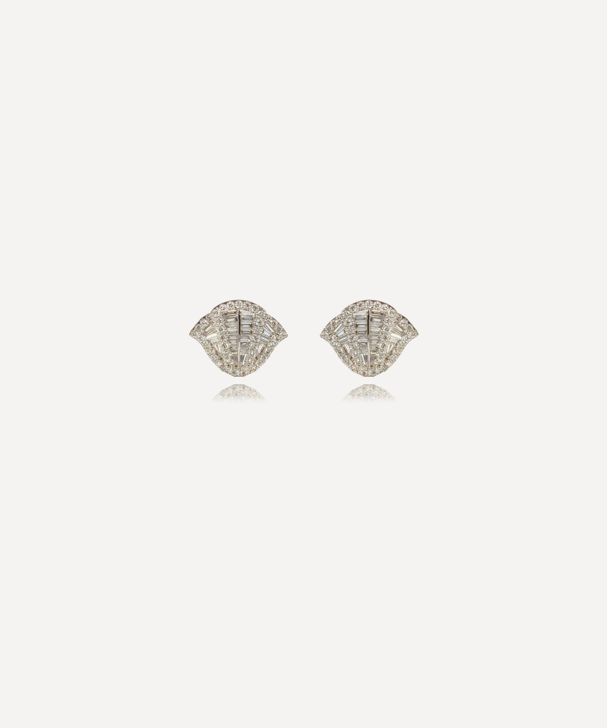 Annoushka - 18ct White Gold Flamenco Diamond Stud Earrings image number 0