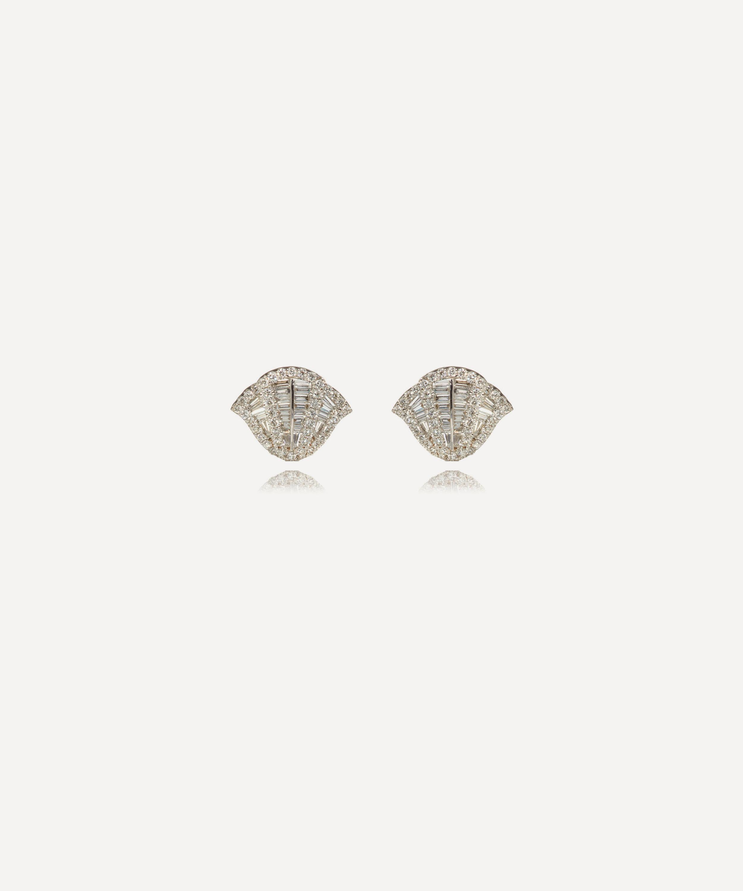 Annoushka - 18ct White Gold Flamenco Diamond Stud Earrings image number 0