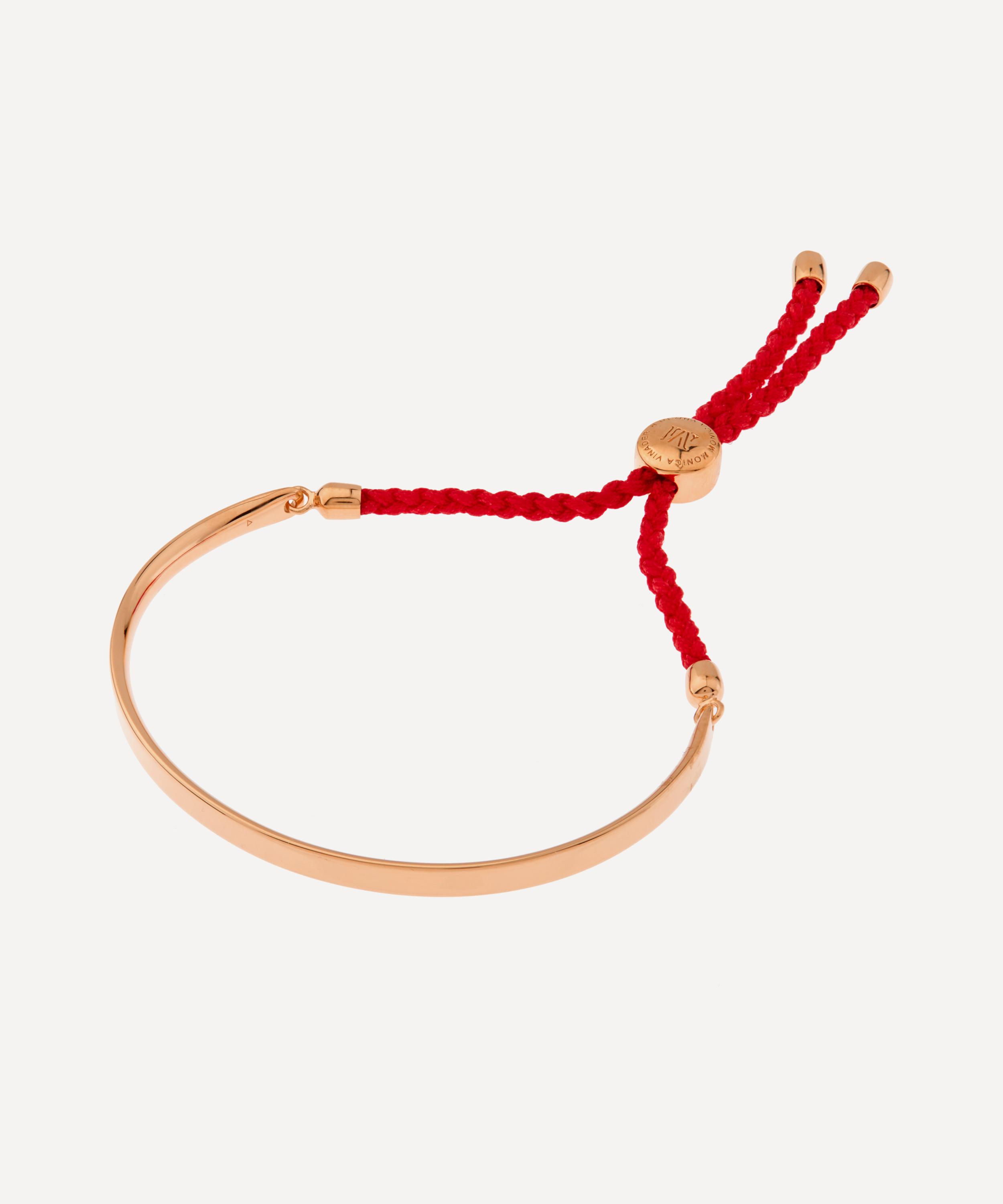 Monica Vinader Rose Gold Plated Vermeil Silver Fiji Cord Bracelet In Rose Gold Vermeil