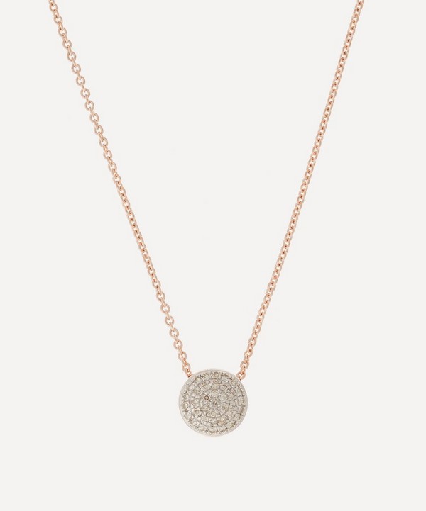 Monica Vinader - Rose Gold Plated Vermeil Silver Fiji Diamond Button Necklace image number null