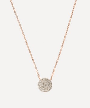 Monica Vinader - Rose Gold Plated Vermeil Silver Fiji Diamond Button Necklace image number 0