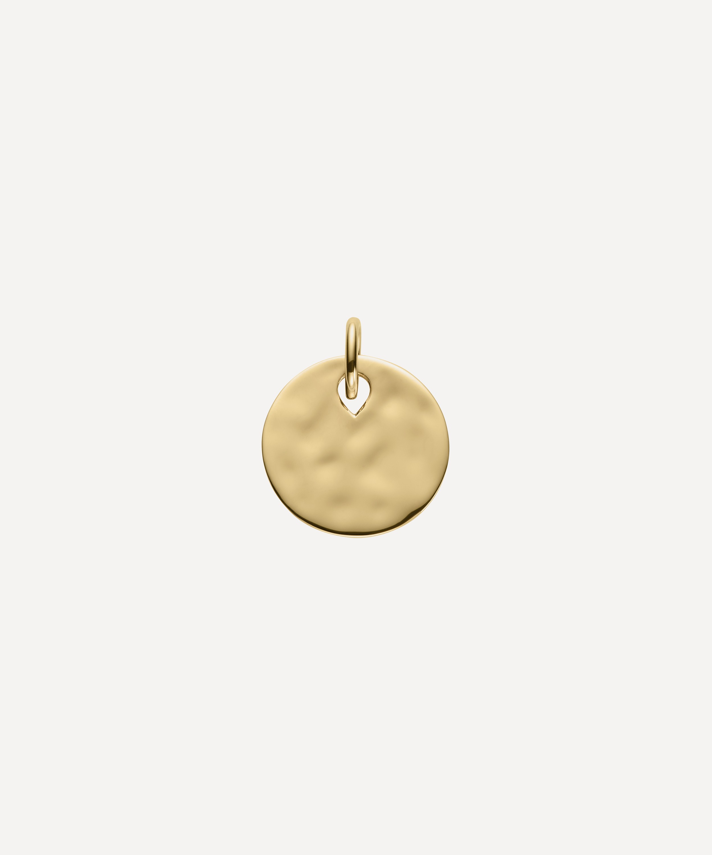 Monica Vinader - Gold Plated Vermeil Silver Ziggy Round Pendant Charm image number 0