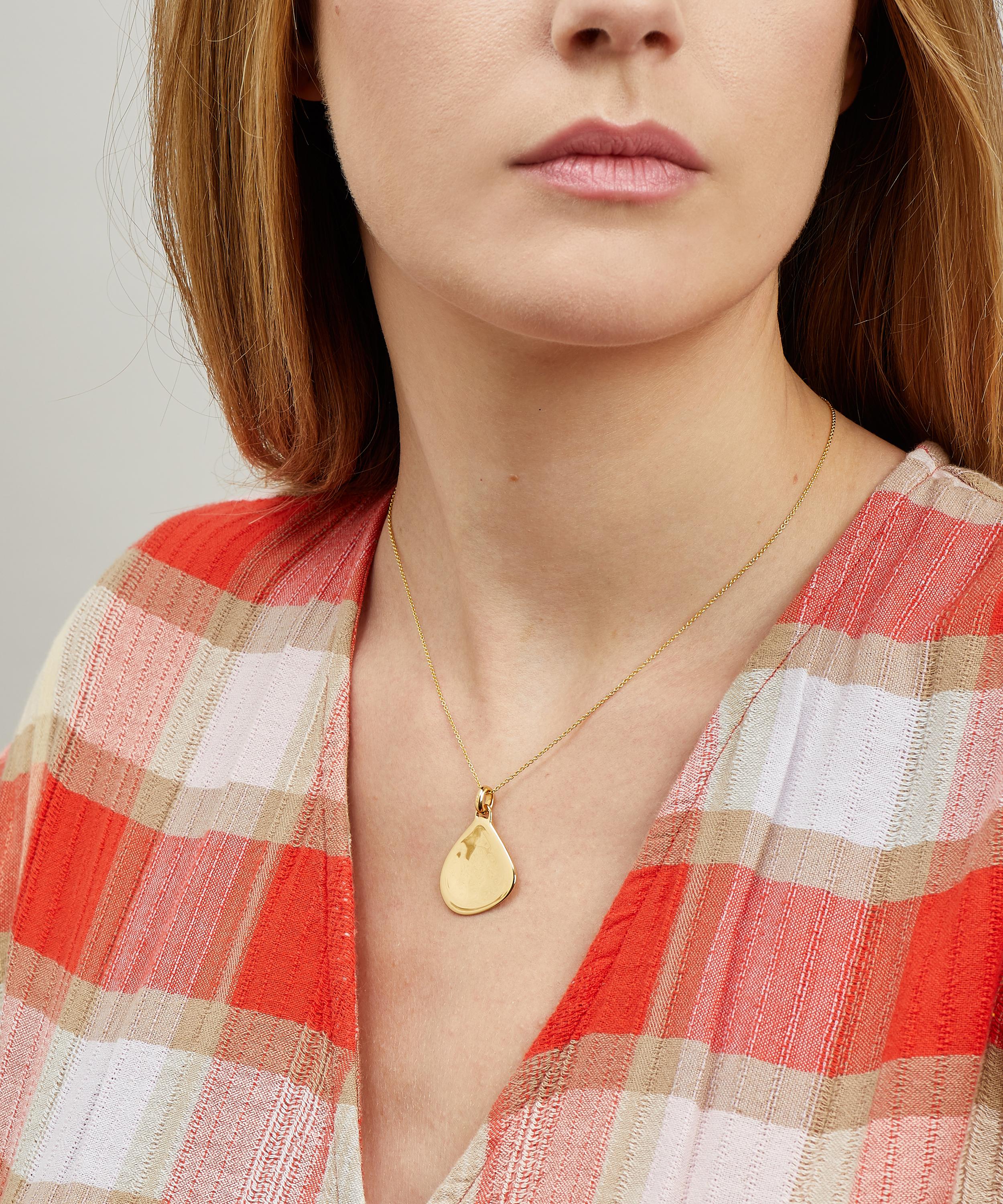 Monica Vinader - Gold Plated Vermeil Silver Siren Large Pendant Charm image number 1